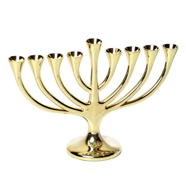 חנוכייה "עץ" מתכת צבע זהב