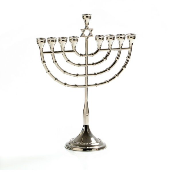 חנוכייה מתכת דגם מגן דוד