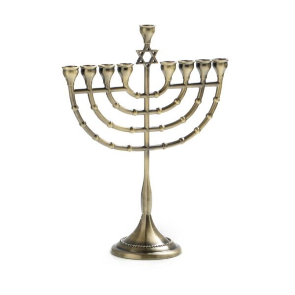 חנוכייה מתכת דגם מגן דוד