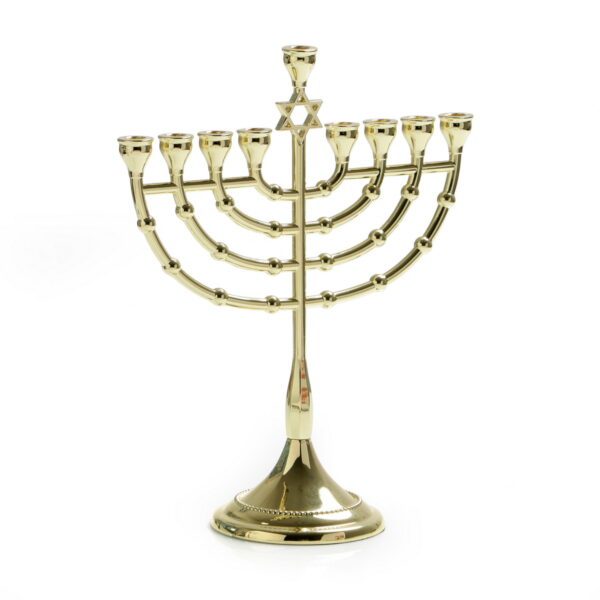 חנוכייה מתכת דגם מגן דוד