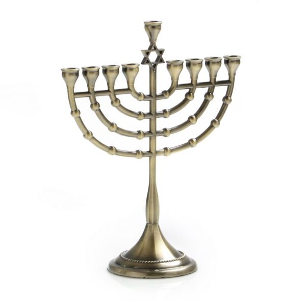חנוכייה מתכת דגם מגן דוד